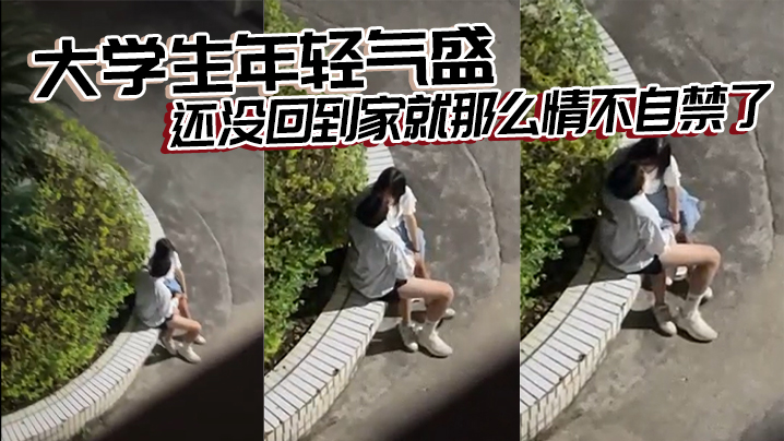 大学生年轻气盛，还没回到家就那么情不自禁了